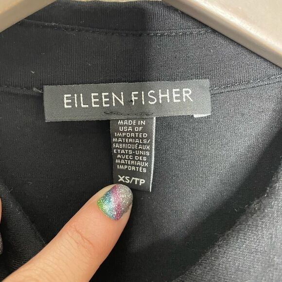 EILEEN FISHER Sleeveless Lightweight Button Front Drawstring Midi Shirt Dress XS - Picture 9 of 9